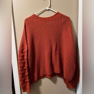 Pink Lily Casual Vibrant Orange Knit Sweater Size Medium